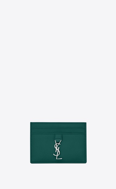 YSL カードホルダー(ダークターコイズ/レザー)